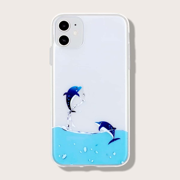 

1pc Cartoon Graphic iPhone Case, Clear