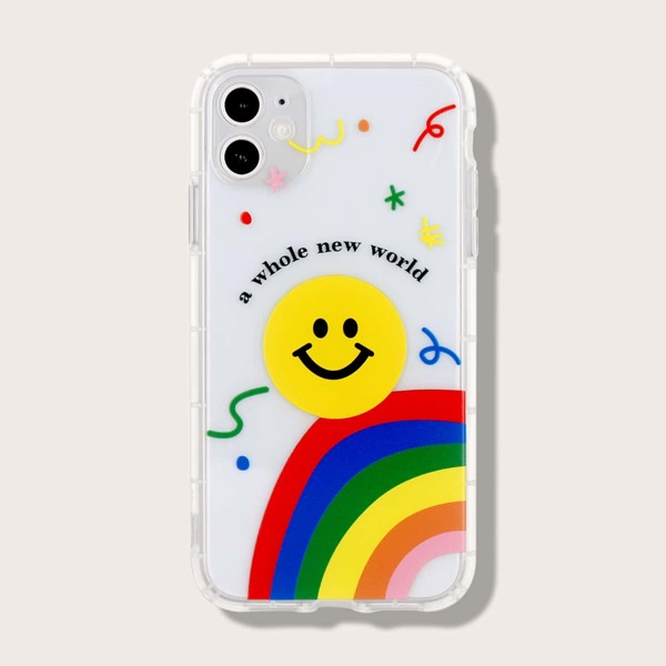 

1шт чехол для iPhone с мультипликационным принтом, Многоцветный