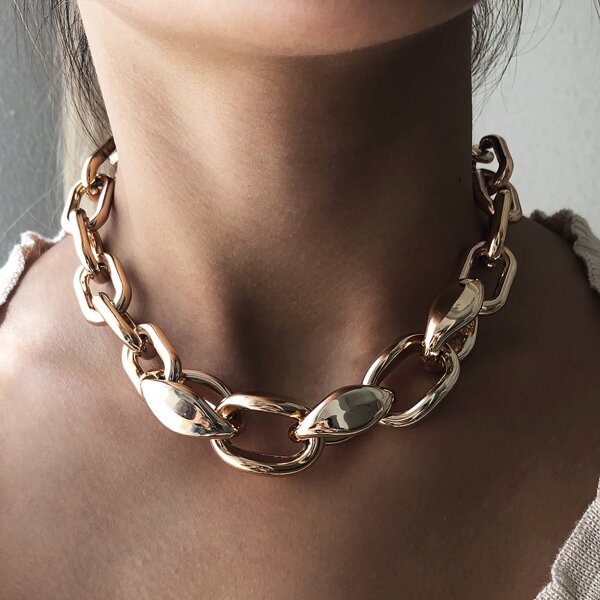 

Metal Chain Necklace, Gold