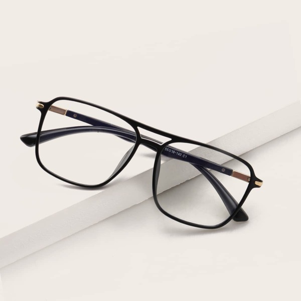 

Men Square Frame Glasses, Black
