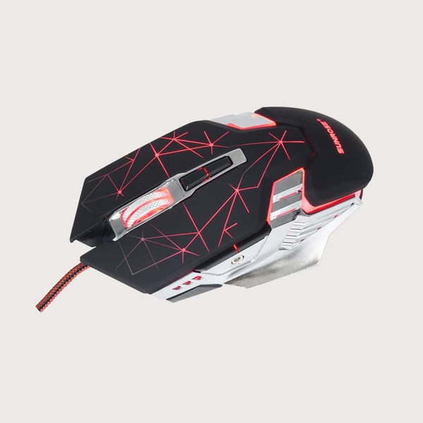 

1pc USB Wired Glowing Mouse, Black
