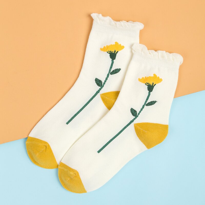 

Flower Pattern Socks, Multicolor