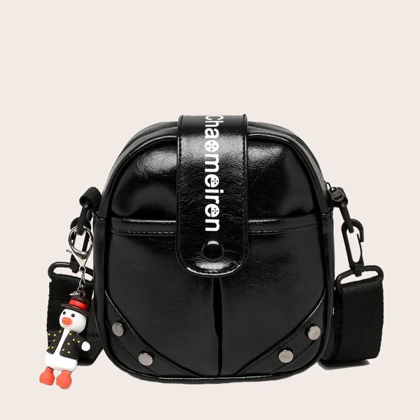 

Kids Letter Graphic Crossbody Bag, Black