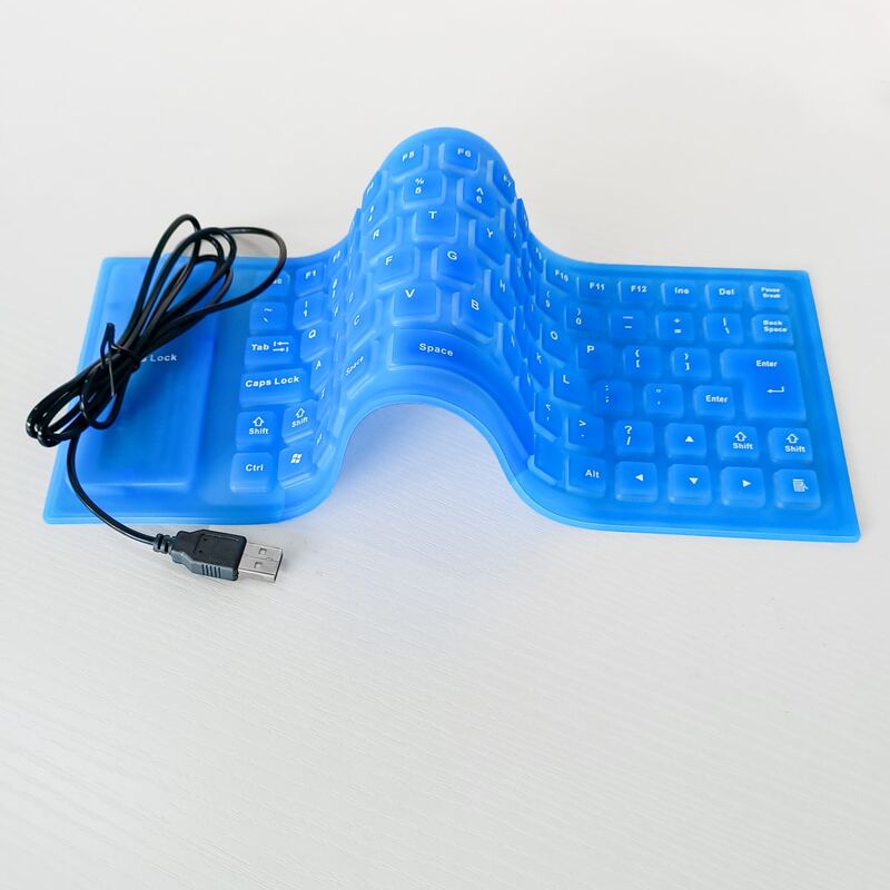 

1pc USB Wired Silicone Keyboard, Blue