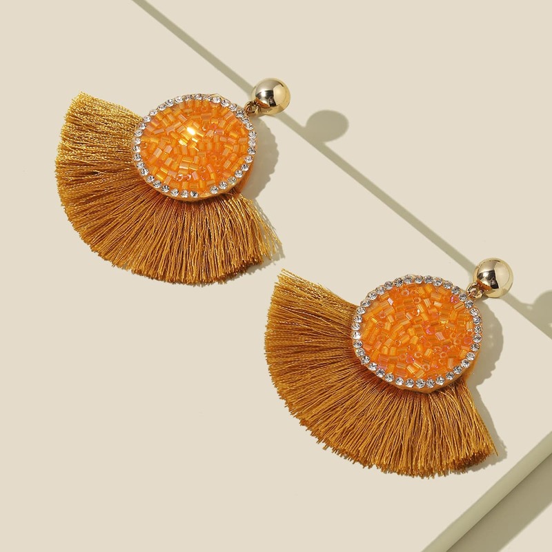 

Tassel Drop Earrings, Orange