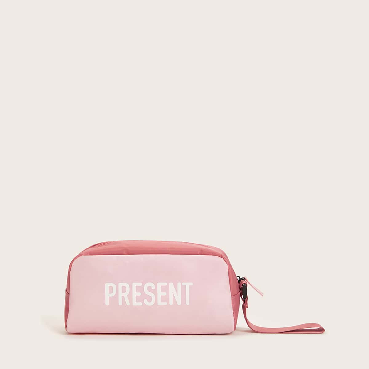 

Letter Graphic Clutch Bag, Pink
