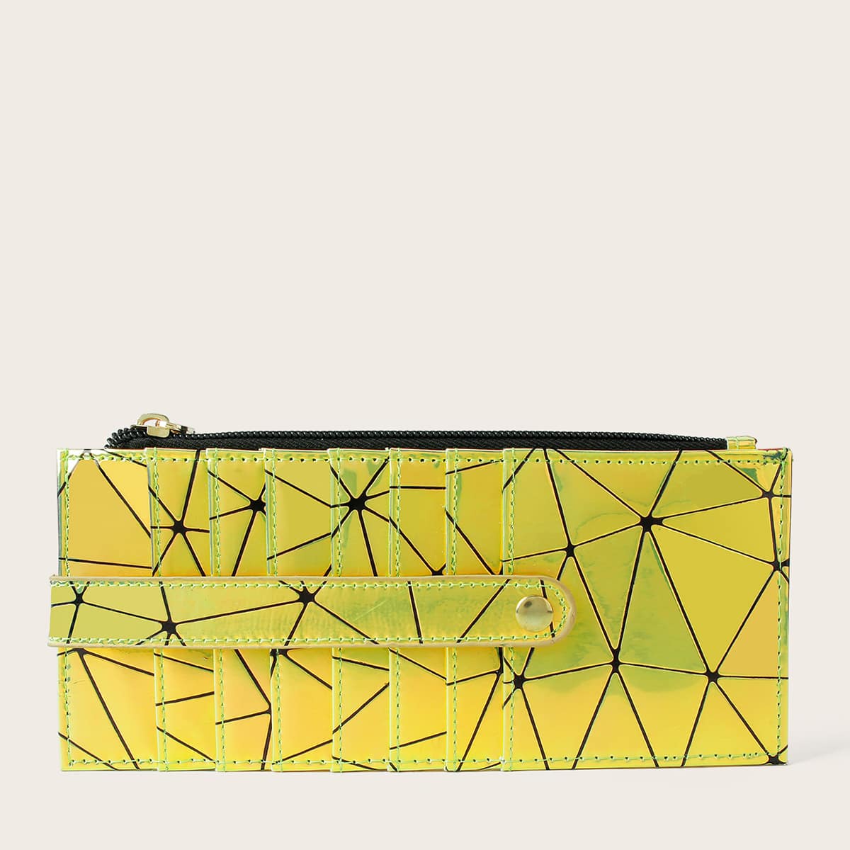 

Geometric Graphic Purse, Gold