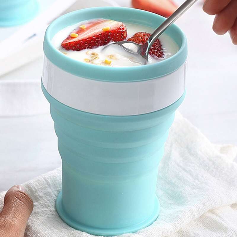 

1pc Foldable Silicone Cup, Blue