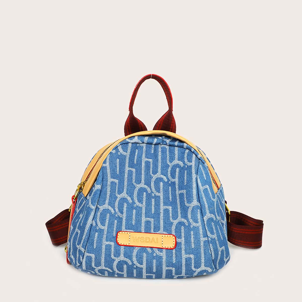 

Letter Graphic Colorblock Backpack, Blue
