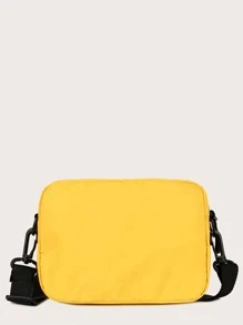 Mini Letter Patch Crossbody Bag - Yellow - View 3