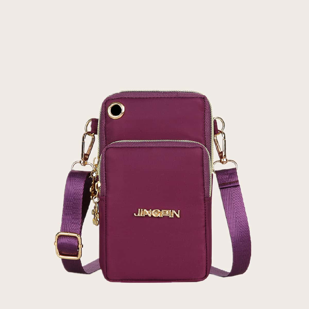 

Metal Letter Decor Phone Bag, Purple