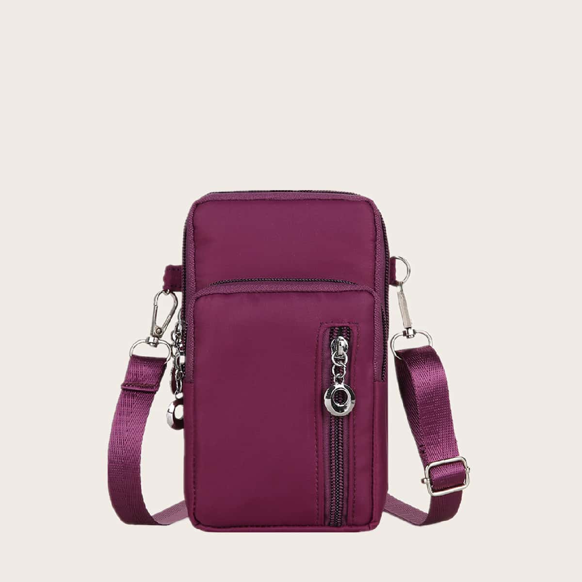 

Zipper Decor Minimalist Phone Bag, Purple