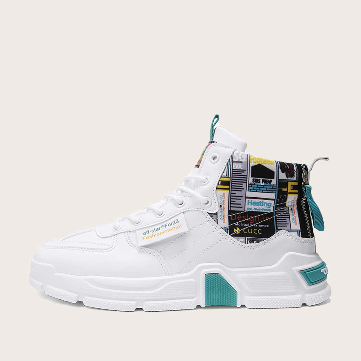 

Guys Lace-up Front High Top Sneakers, White