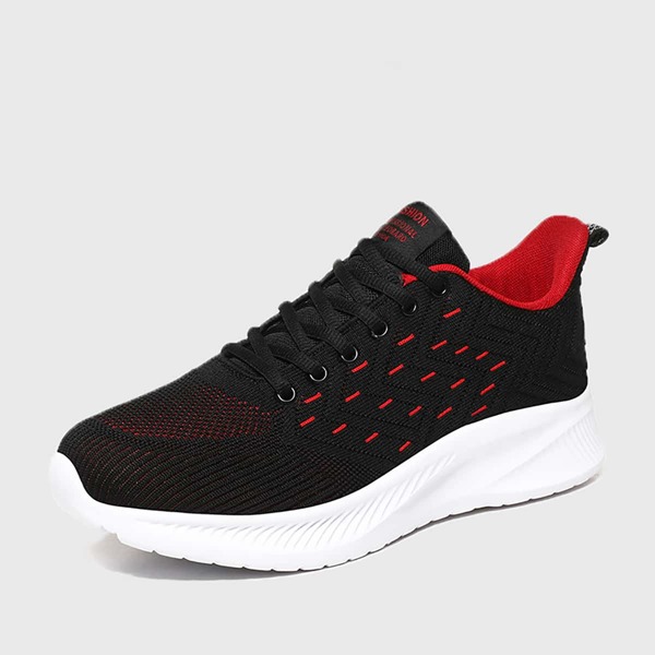 

Men Lace-up Front Wide Fit Sneakers, Black