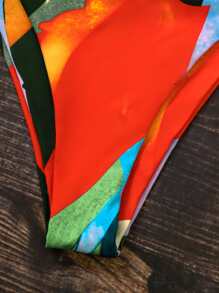 Swim Vcay Summer Beach Allover Graphic High Waisted Bikini Set - Multicolor - View 4