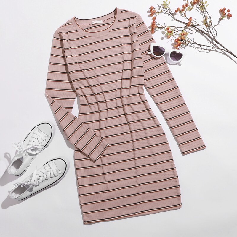 

Striped Tee Dress, Multicolor