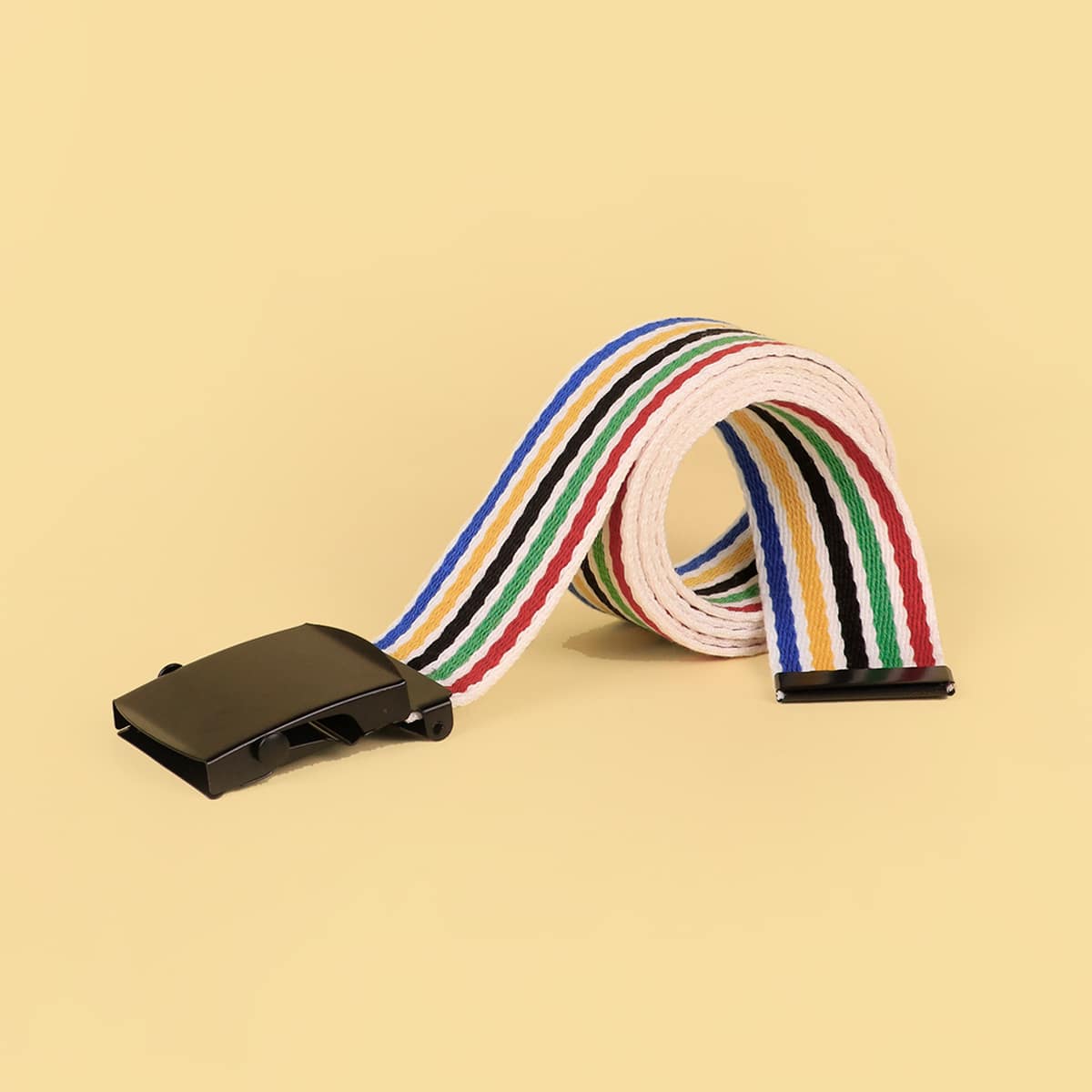 

Rainbow Stripe Tape Belt, Multicolor