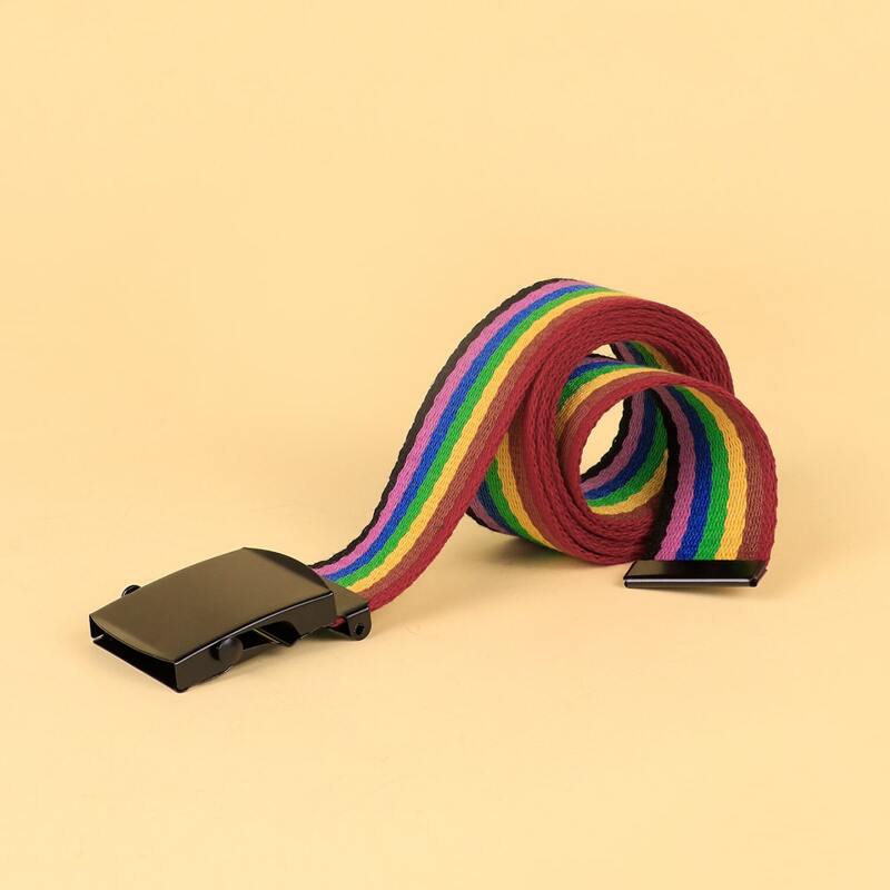 

Rainbow Stripe Tape Belt, Multicolor