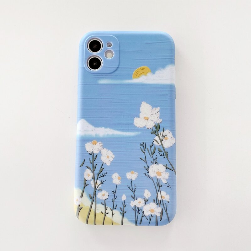

1pc Flower Pattern iPhone Case, Multicolor