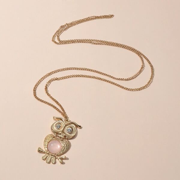 

Owl Pendant Necklace, Gold