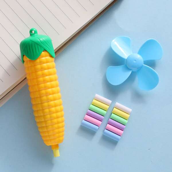 

1pc Corn Shaped Electric Eraser Without Battery, Yellow