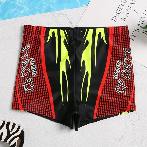 

Boys Letter Graphic & Dot Print Swim Shorts, Multicolor