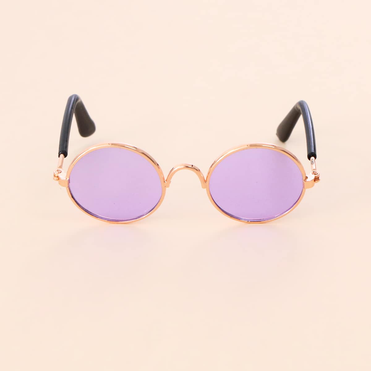 

1pc Cat Metal Frame Tinted Lens Sunglasses, Purple