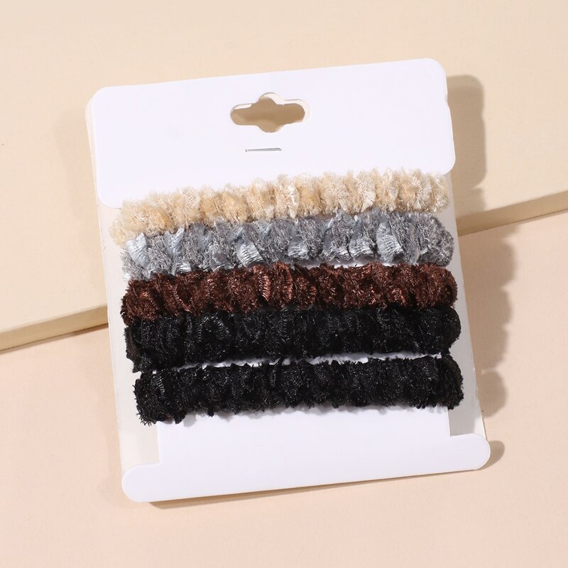 

5pcs Solid Hair Tie, Multicolor