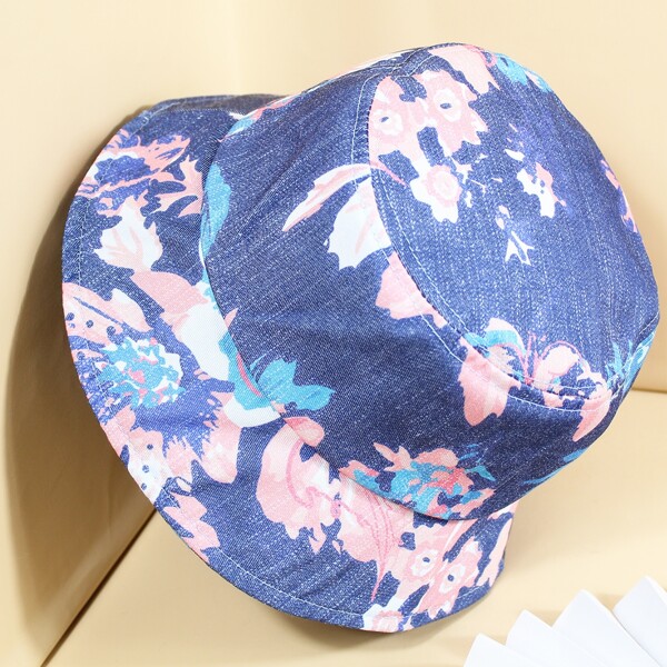 

Flower Print Bucket Hat, Blue