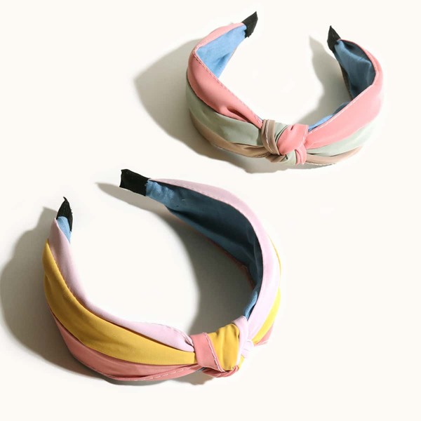 

2pcs Toddler Girls Knot Decor Hair Hoop, Multicolor