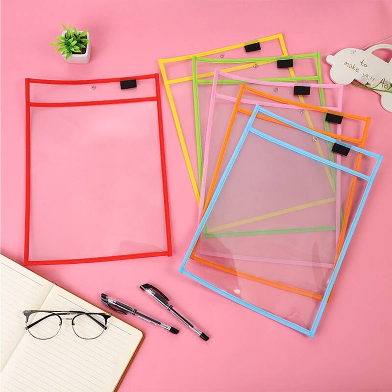 

1pc Random Color Clear File Pocket, Multicolor