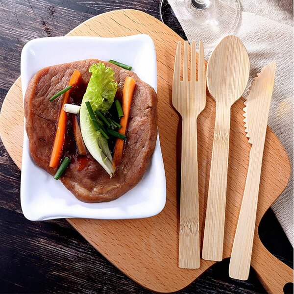 

3pcs Wooden Cutlery Set, Apricot