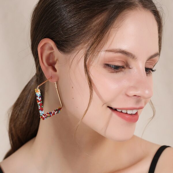 

Geometric Hoop Earrings, Multicolor