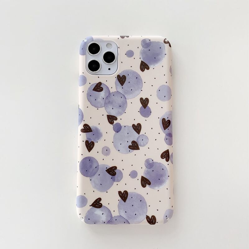 

1pc Heart Print iPhone Case, Multicolor