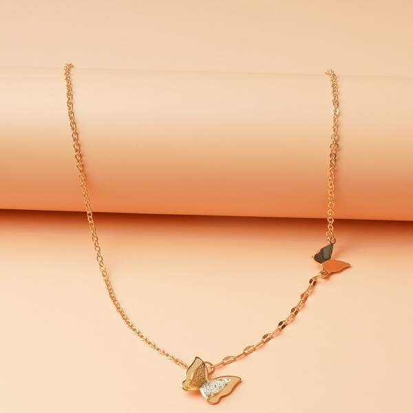 

Girls Butterfly Charm Necklace, Gold