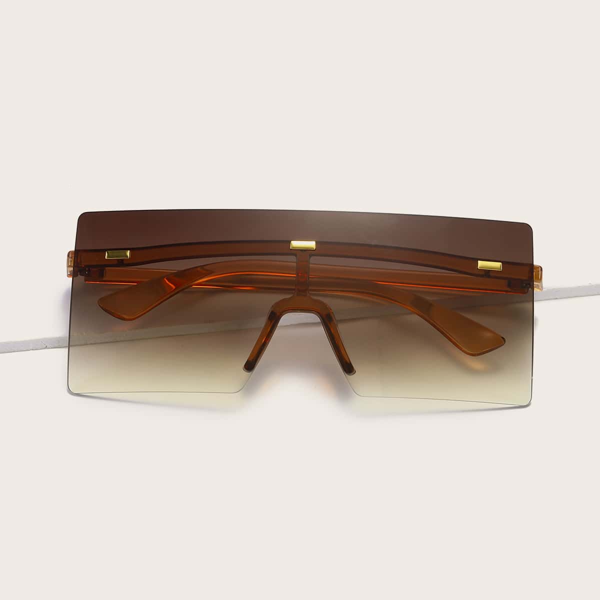 

Flat Top Shield Sunglasses, Coffee brown
