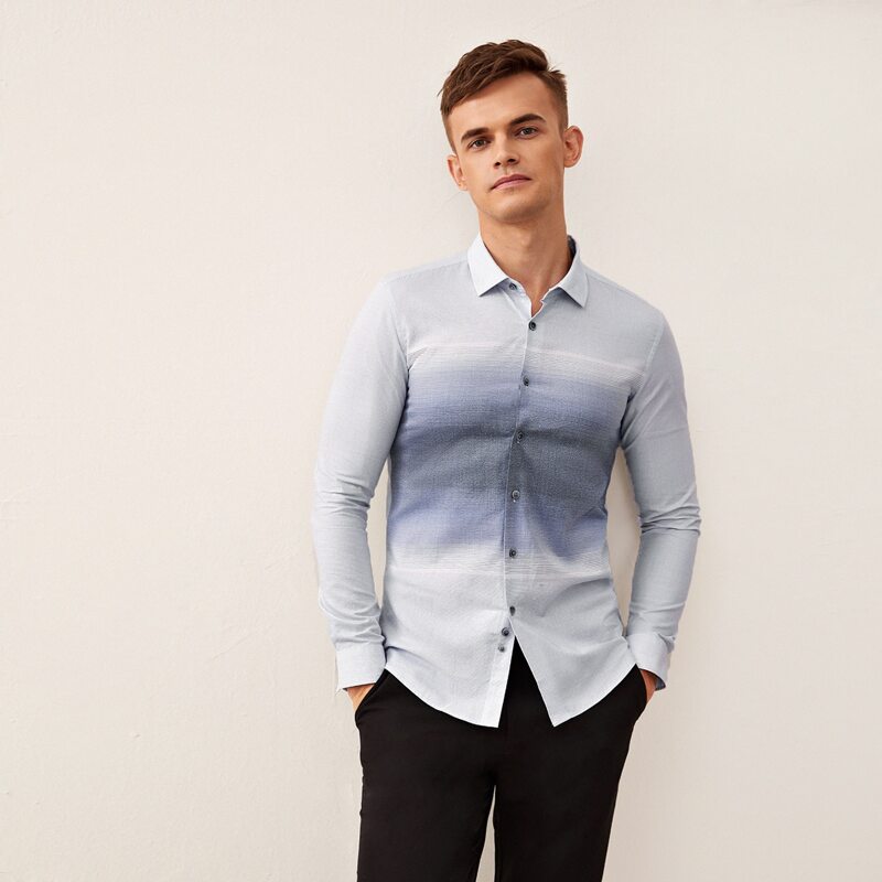 

Men Ombre Button Through Shirt, Multicolor