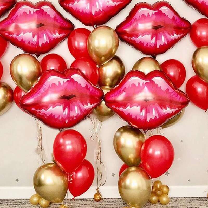 

16pcs Lip Balloon Set, Multicolor