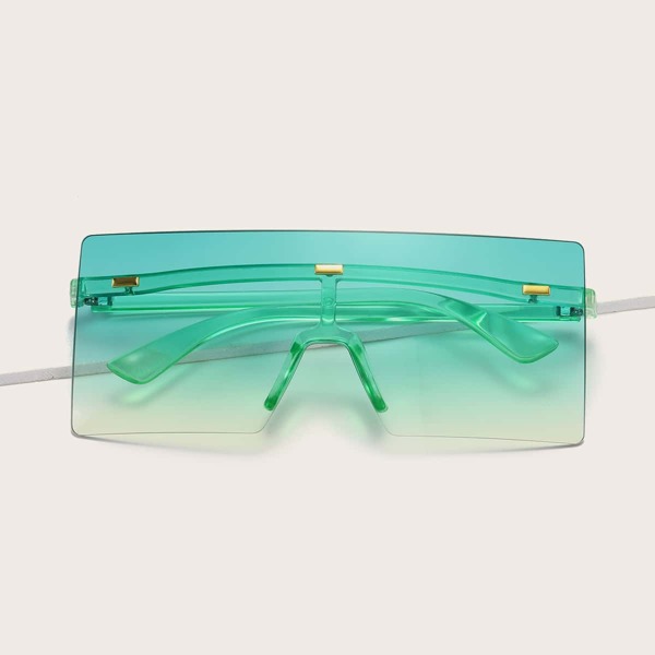 

Flat Top Shield Sunglasses, Green