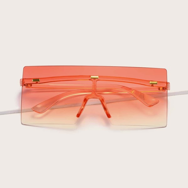 

Flat Top Shield Sunglasses, Pink