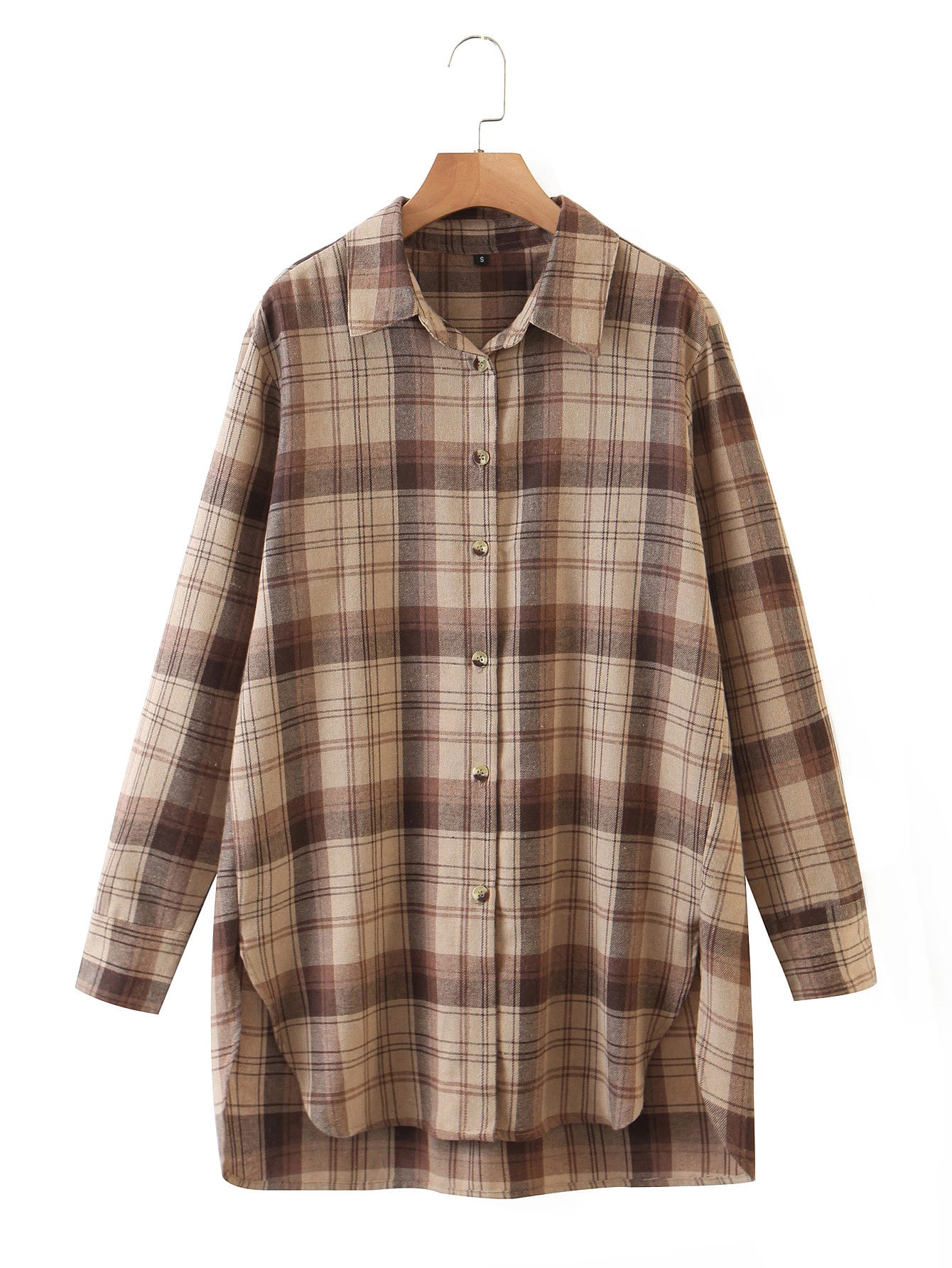 high low plaid shirt