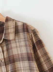 SHEIN Unity Camisa túnica irregular de cuadros - Multicolor - Ver 3