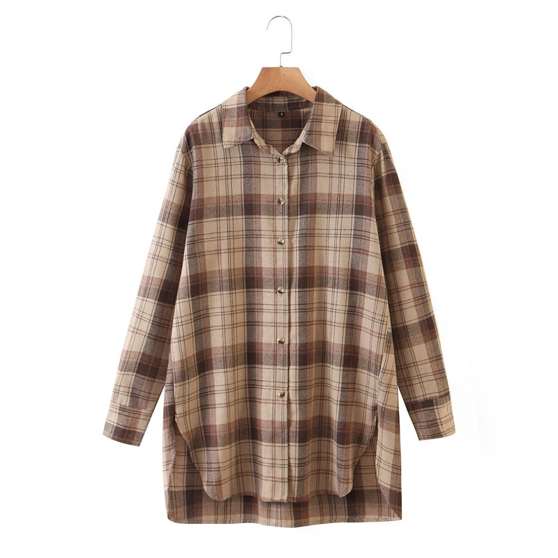 

Plaid Vented High-Low Longline Shirt, Multicolor