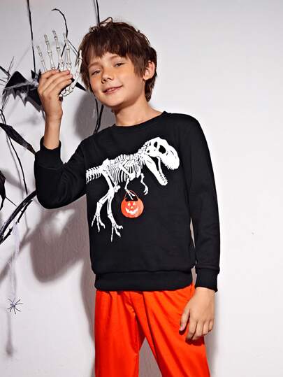 Пуловер с принтом &#34;Хэллоуин&#34; для мальчиков