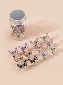 12 cái Bé Gái Mới Biết Đi Bướm Trang Trí Tóc Claw - Nhiều màu - Xem 3