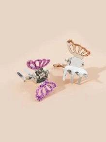 12 cái Bé Gái Mới Biết Đi Bướm Trang Trí Tóc Claw - Nhiều màu - Xem 5