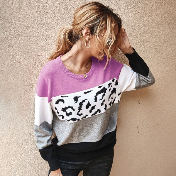 

Cut And Sew Panel Sweater, Multicolor
