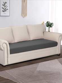 1pc Plain Sofa Seat Cushion Cover Without Filler - Dark Grey - View 2