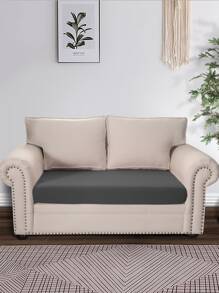 1pc Plain Sofa Seat Cushion Cover Without Filler - Dark Grey - View 8