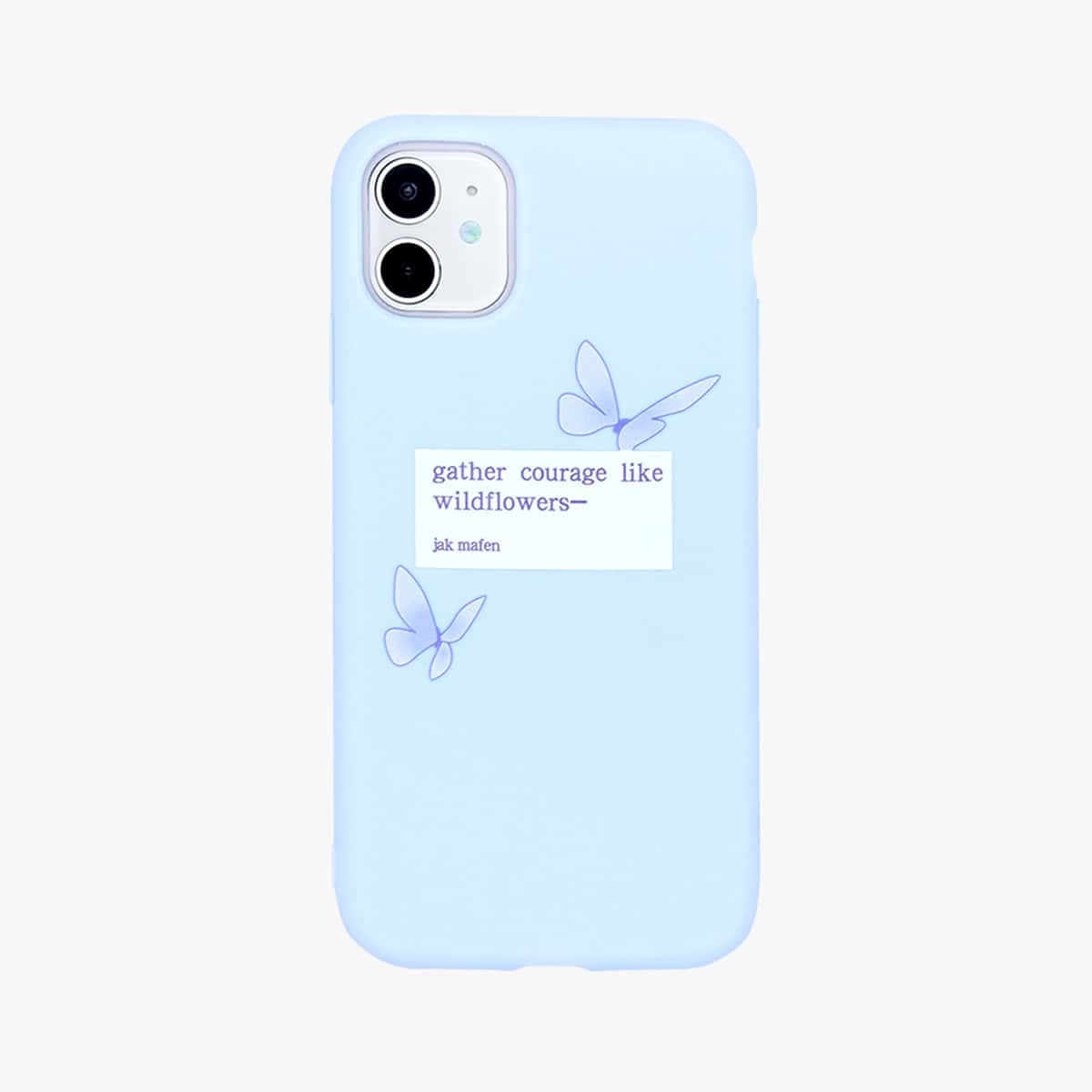 

Butterfly & Slogan Graphic iPhone Case, Baby blue